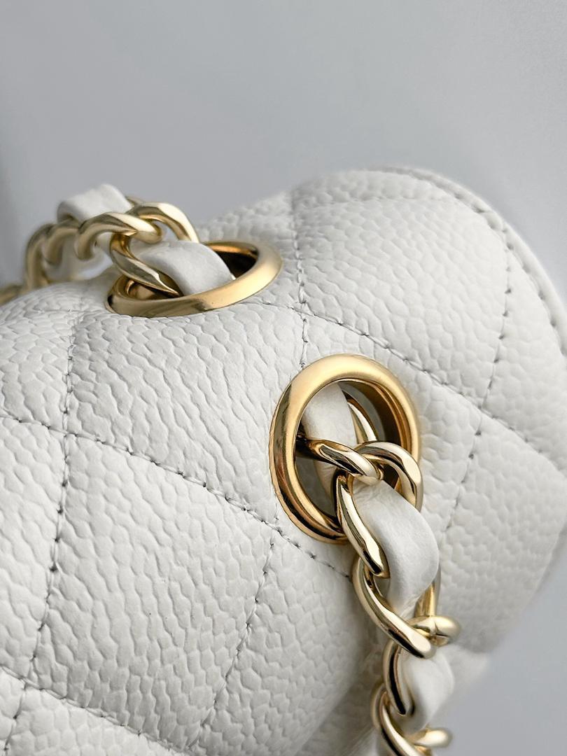 Ivory Quilted Chain Bag White