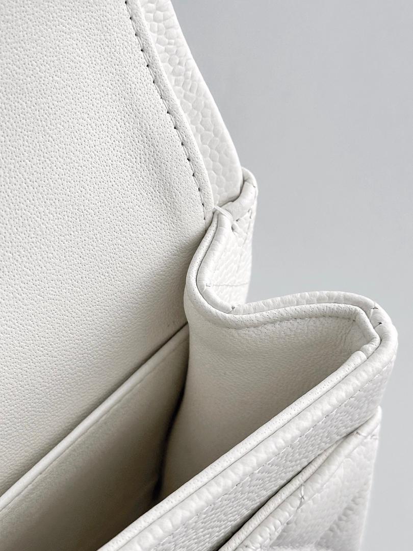 Ivory Quilted Chain Bag White