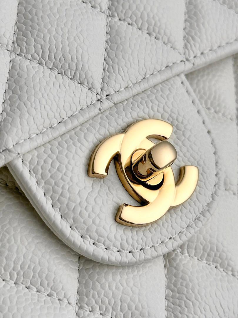 Ivory Quilted Chain Bag White