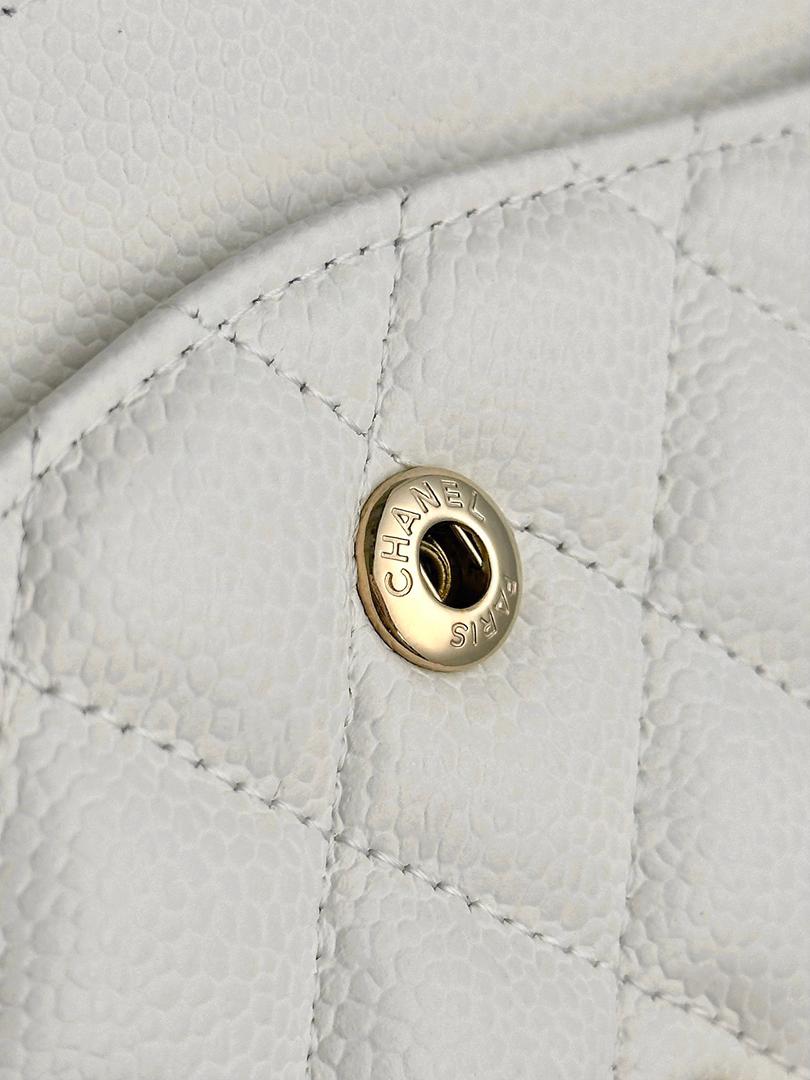 Ivory Quilted Chain Bag White