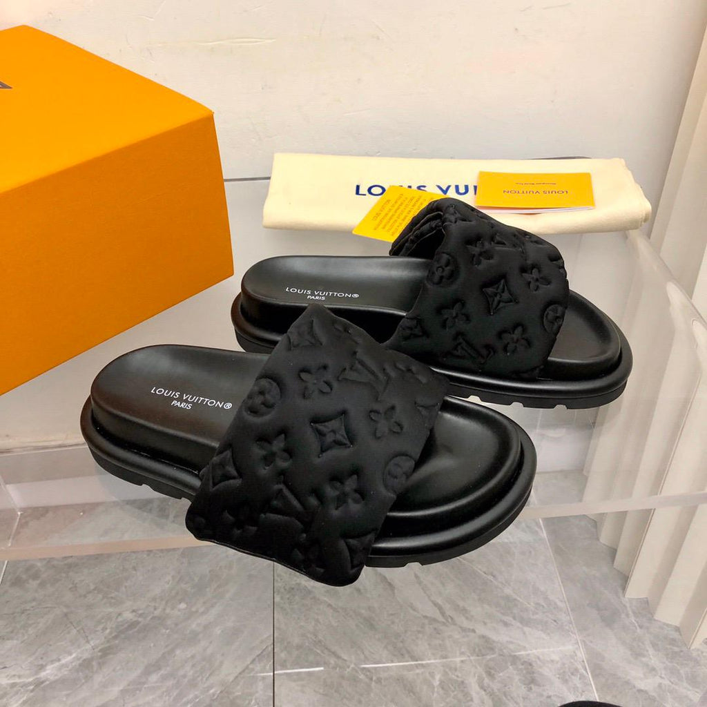 Midnight Embossed Comfort Slides