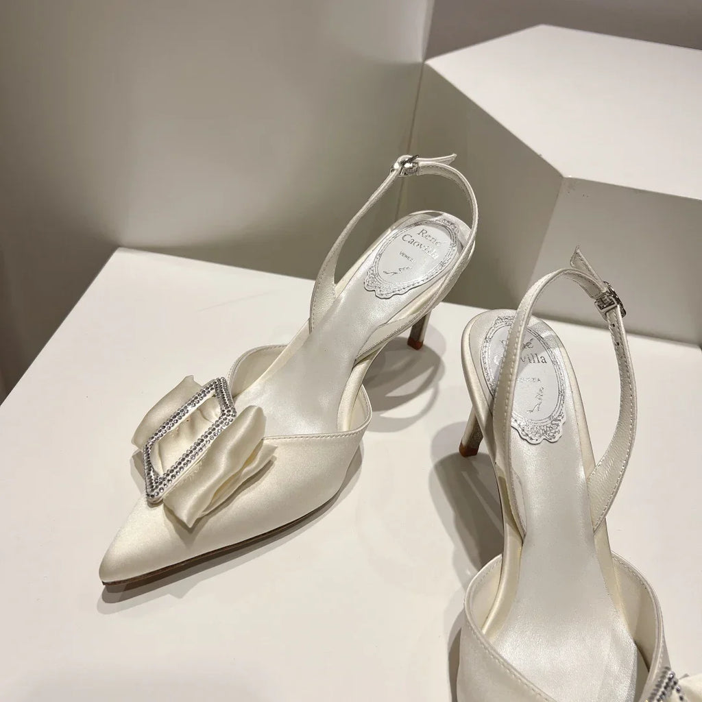 Silk Boww Crystal Heels