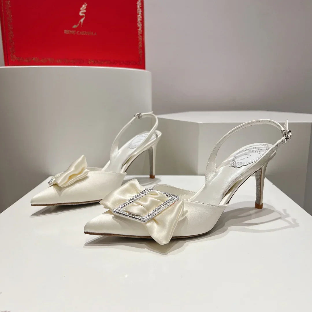 Silk Boww Crystal Heels